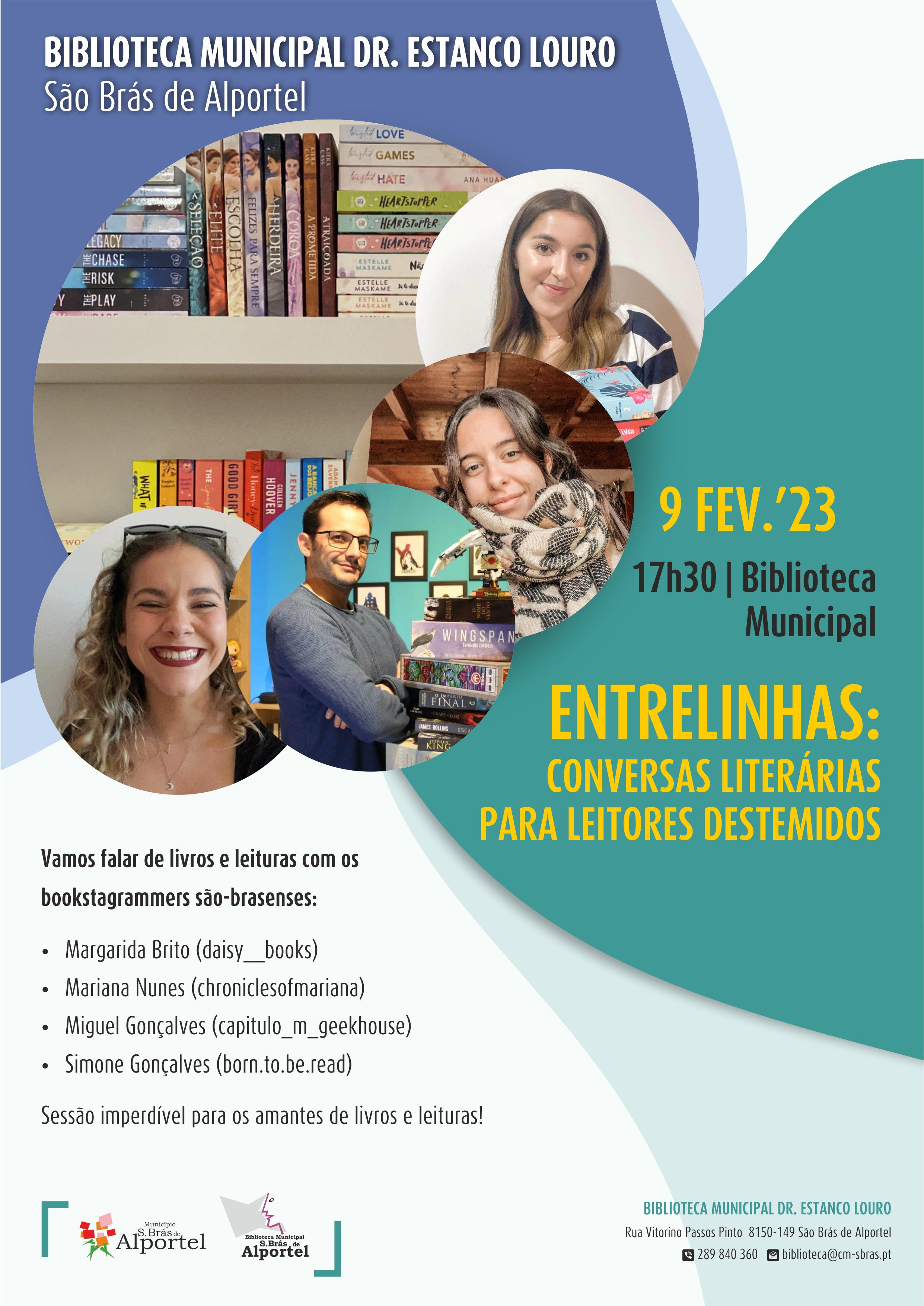 9 fev cartaz Entrelinhas conversas literárias para leitores destemidos